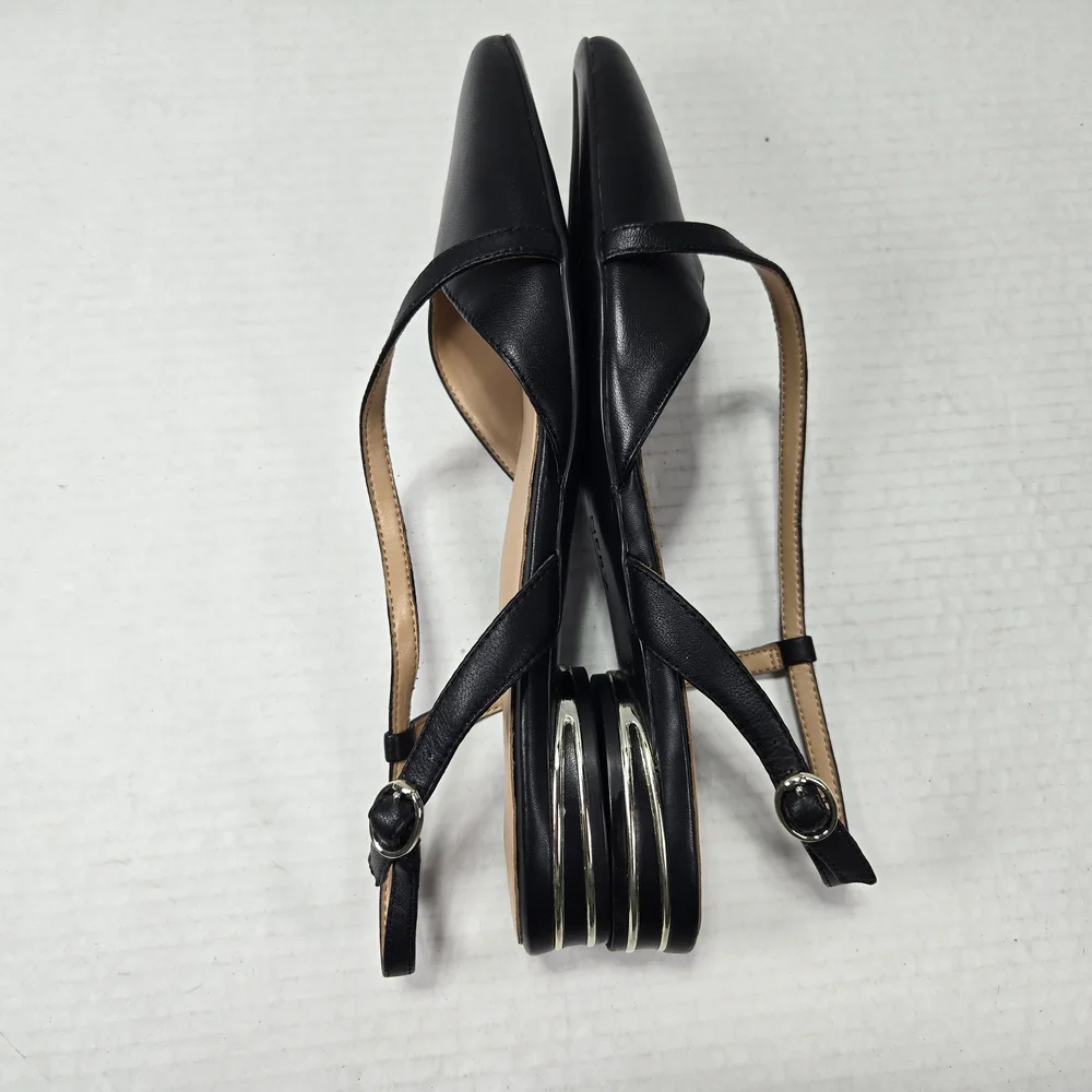 Naturalizer Hawaii Sling-back Black Ballet Flats With Poined Toe Size 9 Wide